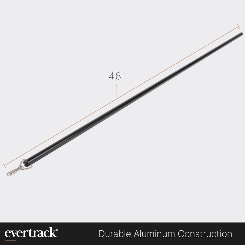 EverTrack Curtain Wand - Aluminum Curtain and Drapery Pull Rod with Stainless Steel Hardware for Curtains, Draperies, and Room Divider Curtains - 48 Inches, Metallic Black - Pack of 2 - Image 1